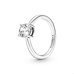 Sterling silver ring with clear cubic zirconia