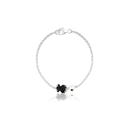 SILVER BRACELET ONYX CULTUR PEARL SPINEL