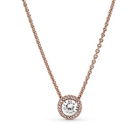 PANDORA Rose necklace with clearcubic zirconia
