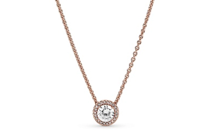 PANDORA Rose necklace with clearcubic zirconia