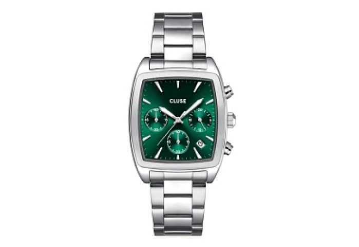 Quartaut Chrono Watch Steel, Green, Silver Colour