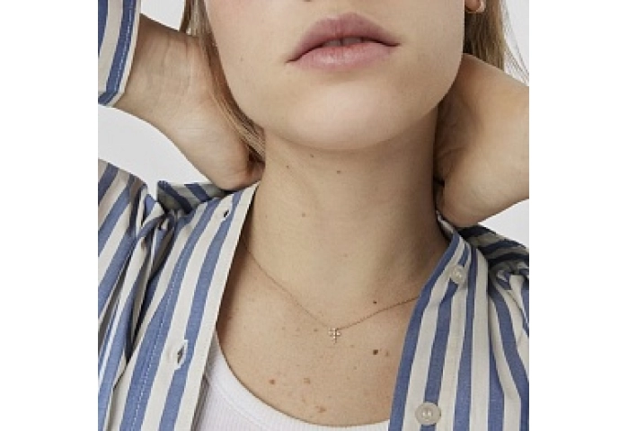 18KT GOLD CHOKER 0.09CT H/SI DIAM 45CM