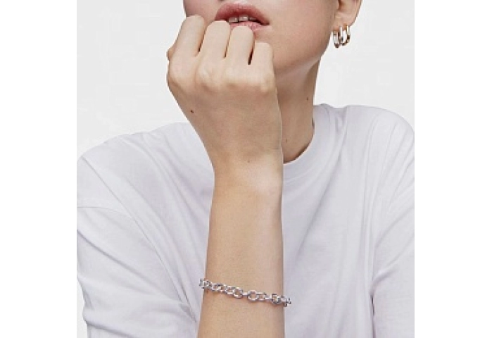 SILVER BRACELET OVAL CLOSURE 19CM