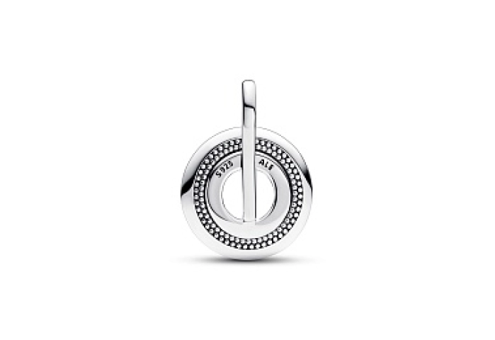 Zodiac wheel sterling silver medallion with clear 