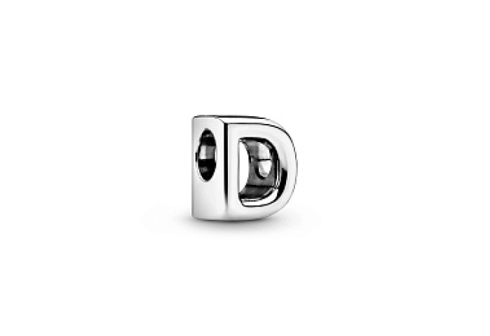 Letter D silver charm