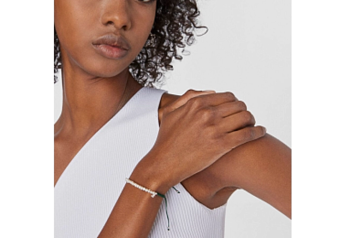 SILVER BRACELET CULT.PEARL NYLON CORD