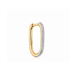 1/2 SILVER GOLD PLATED HOOP EARRING RHOD