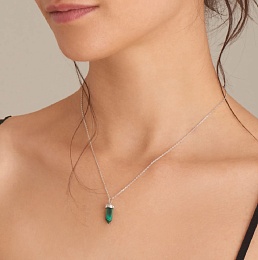 Malachite Point Pendant Necklace