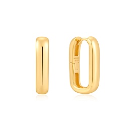 Gold Wide Paper Clip Earrings