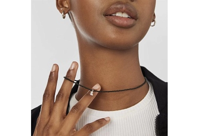 SILVER CHOKER 5.5MM ONIX 42CM GEMSTONES