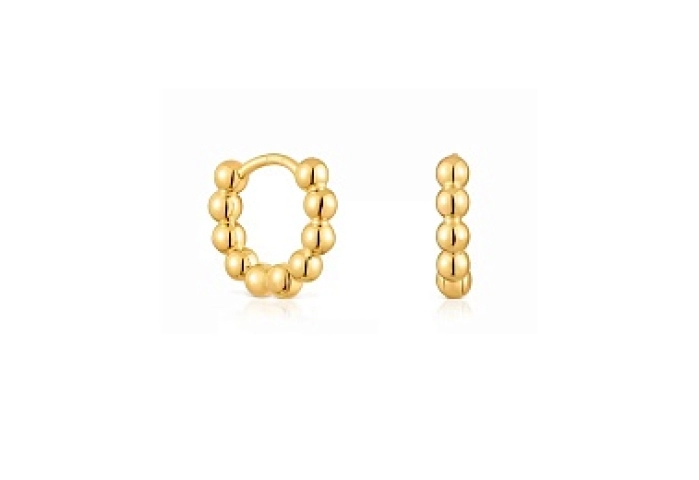 SILVER GOLD PLATED HOOP EARRINGS BALLS