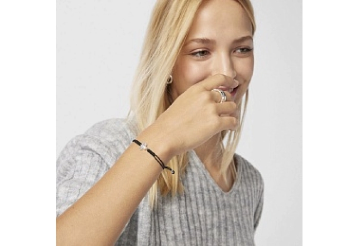 NYLON CORD & SILVER BRACELET CULT.PEARL