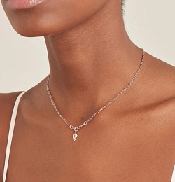 SPARKLE DROP PENDANT CHUNKY CHAIN NECKLACE