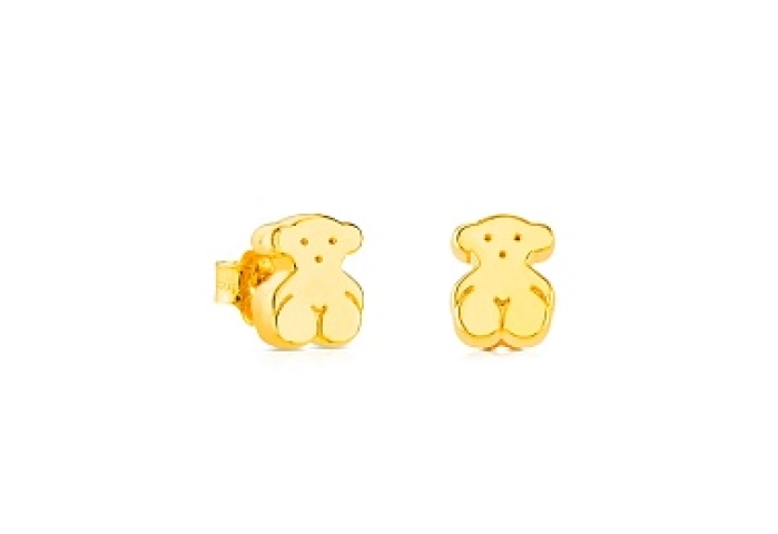 18KT GOLD BEAR EARRINGS
