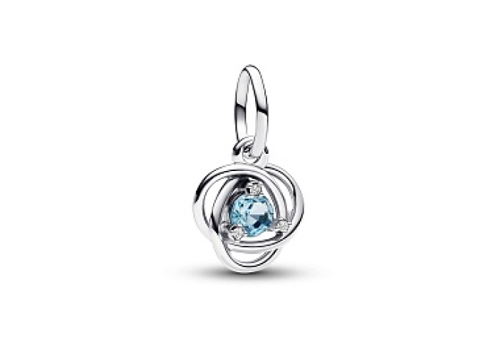 Sterling silver dangle with sea aqua blue crystal 