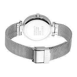 ESPRIT Women Watch, Silver Color Case, Silver Dial, Stainless Steel Mesh Bracelet, 3 Hands, 5 ATM