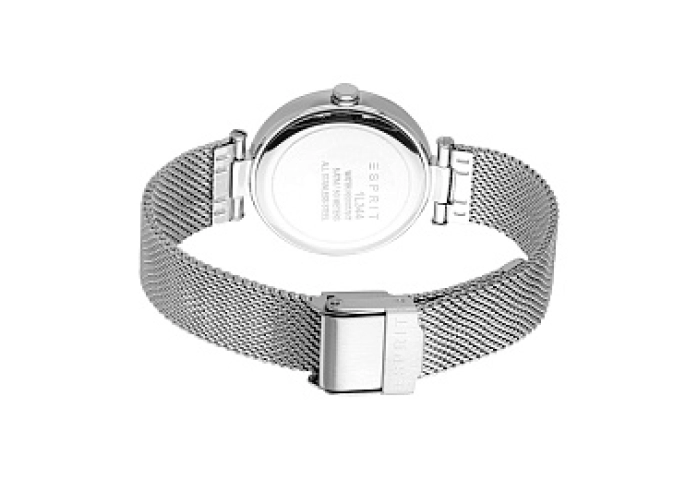 ESPRIT Women Watch, Silver Color Case, Silver Dial, Stainless Steel Mesh Bracelet, 3 Hands, 5 ATM