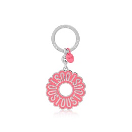 ZN.LAT.RE,KEYCHAIN T CIRCLE LOGO PINK