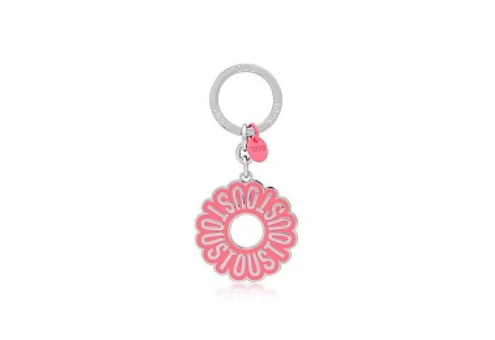 ZN.LAT.RE,KEYCHAIN T CIRCLE LOGO PINK