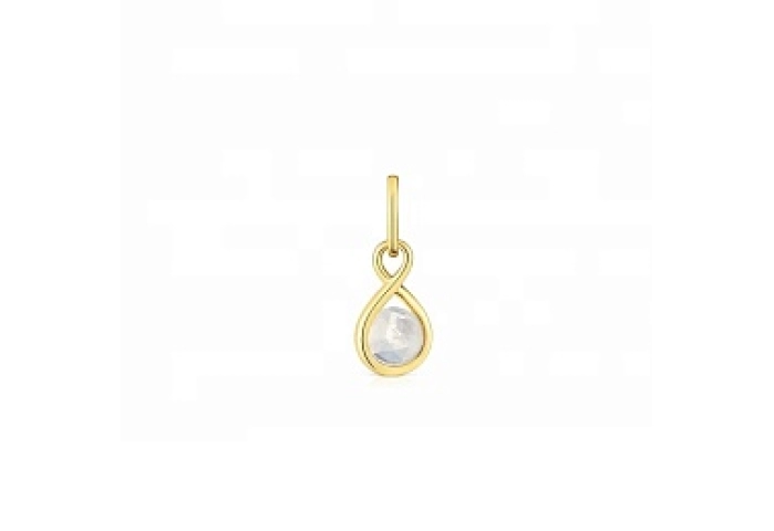 SILVER GOLDPLATED PENDANT MOONSTONE 5MM
