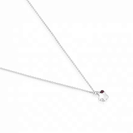 SILVER CHOKER RHODOLITE GEMSTONE 45CM