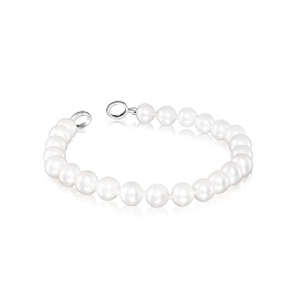 CULTURED PEARLS SILVER RINGS BRACELET