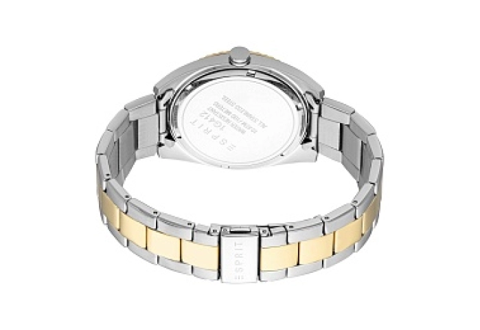 ESPRIT Men Watch, Two Tone Silver & Gold Color Case, Black Dial, Two Tone Silver & Gold Color Metal 