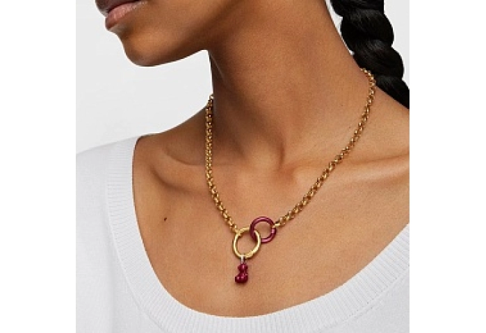 STEEL/SILVER PENDANT STRAWBERRY 11MM