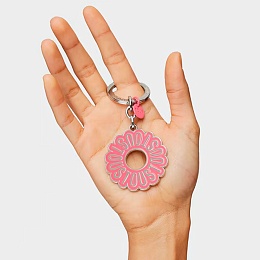 ZN.LAT.RE,KEYCHAIN T CIRCLE LOGO PINK