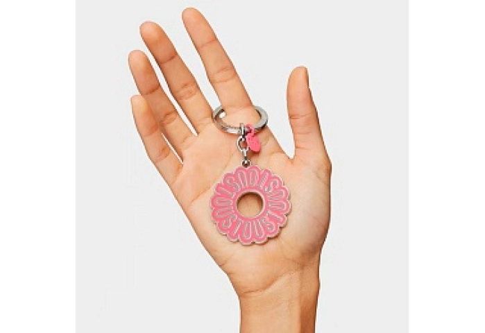 ZN.LAT.RE,KEYCHAIN T CIRCLE LOGO PINK
