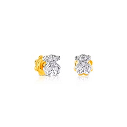 18KT GOLD EARRINGS 0.05CT DIAMOND 4.5MM