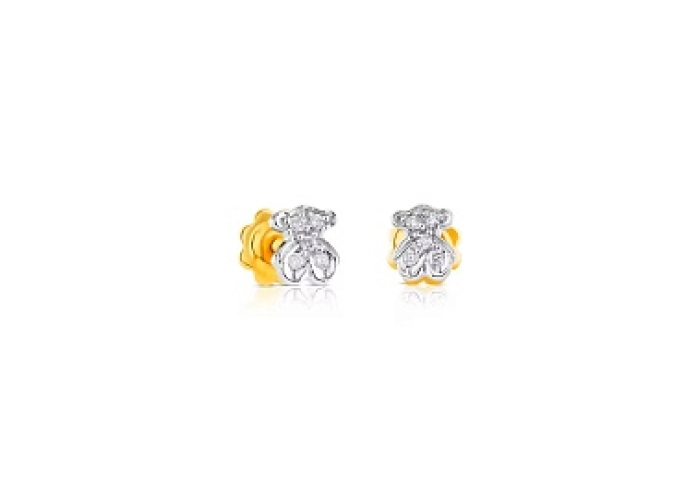 18KT GOLD EARRINGS 0.05CT DIAMOND 4.5MM