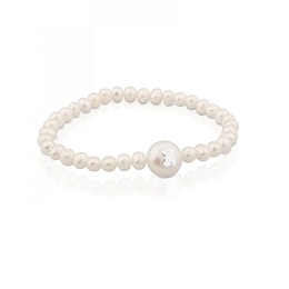 CULTURED PEARL SILVER MOTIFS BRACELET