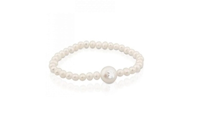CULTURED PEARL SILVER MOTIFS BRACELET