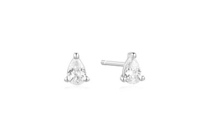 Silver Pear Studs
