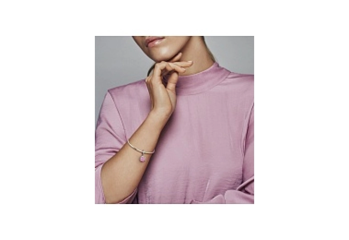 Birthday cake sterling silver dangle with clear cubic zirconia and pink enamel/Серебряная подвеска-ш