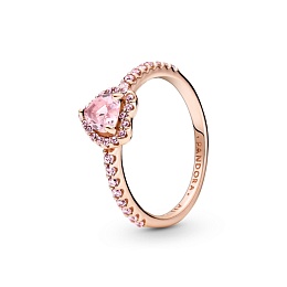 Heart 14k rose gold-plated ring with orchid pink c