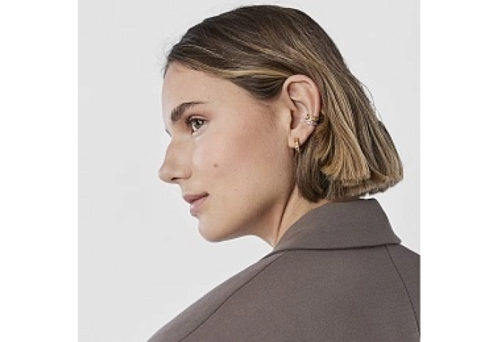 SILVER GOLD PLATED EARRINGS 11MM