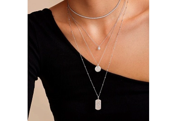 Silver Pavé Necklace