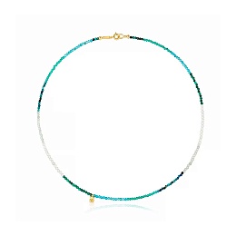 SILVER GOLD PLATED CHOKER MULTI GEMS GREEN