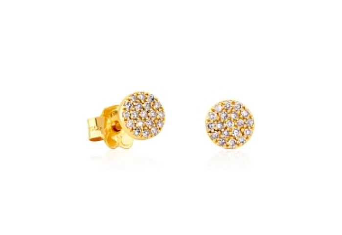 18KT GOLD EARRINGS 0.20CT 8x8 L/I DIAMON