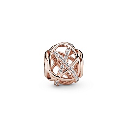 Openwork abstract 14k rose gold-plated charm with 