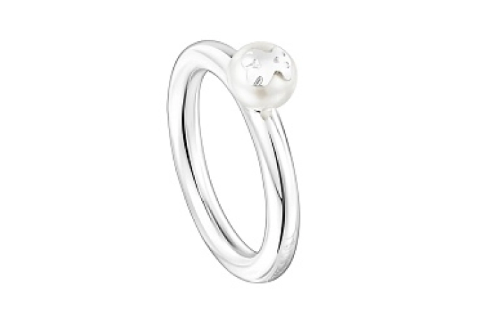 SILVER RING CULTURED PEARL N12