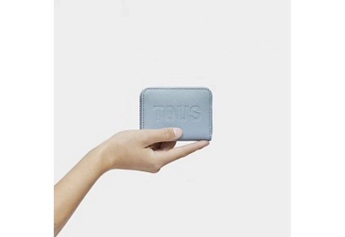 PU.COT,COINPURSE M.T HALFMOON BLUE