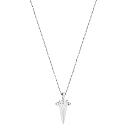 Silver Geometric Point Pendant Necklace