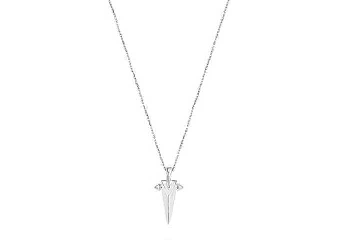 Silver Geometric Point Pendant Necklace