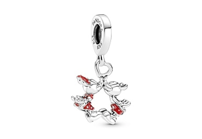 Disney Minnie and Mickey Mouse kissing sterling si