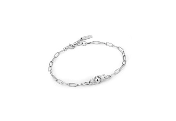 Silver Orb Link Chunky Chain Bracelet