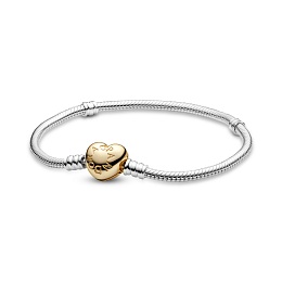 Silver bracelet with heart-shapedPANDORA Shine cla