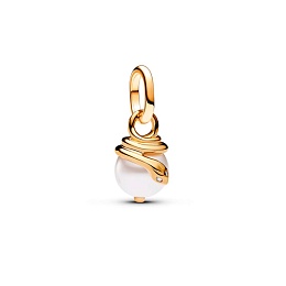 Snake 14k gold-plated mini dangle with white lacqu